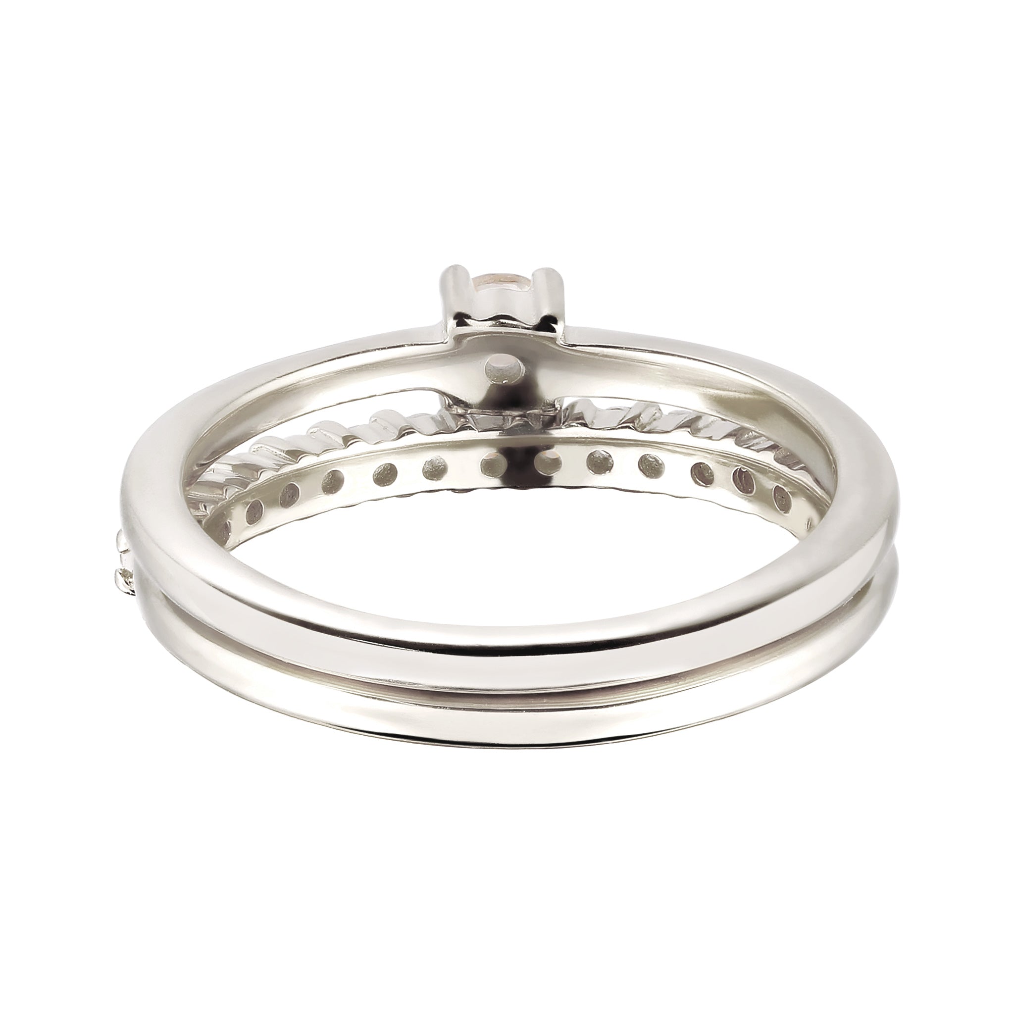 Silber - Elli PREMIUM | Ringset | Mondstein (Regenbogen) | 925 Sterling Silber