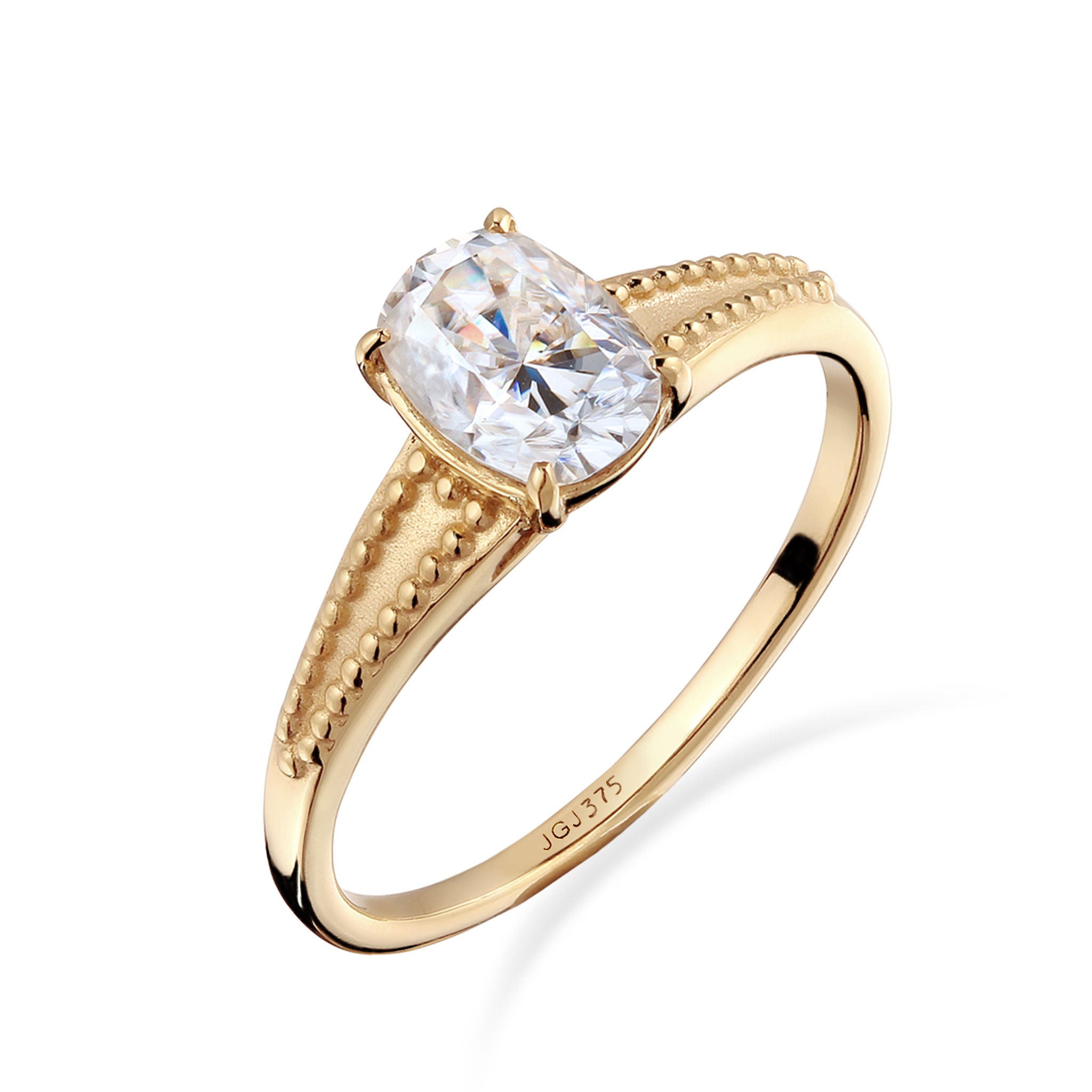 Gold - Elli PREMIUM | Verlobungsring | Moissanit (Weiß) | 375 Gelbgold