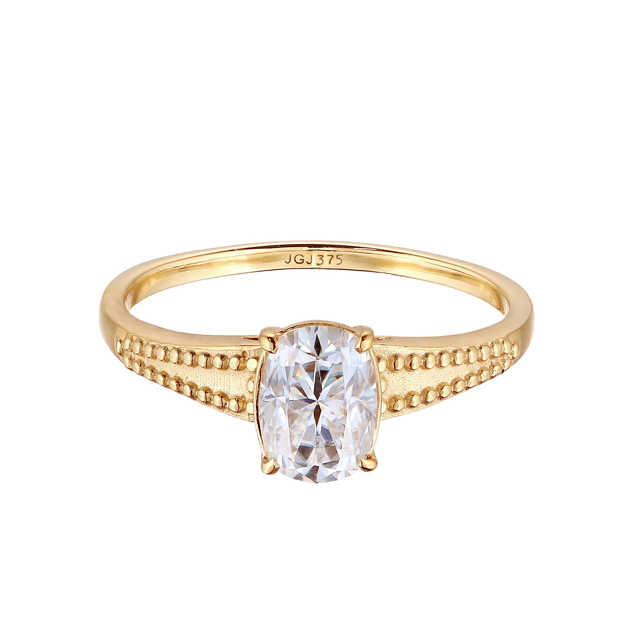 Gold - Elli PREMIUM | Verlobungsring | Moissanit (Weiß) | 375 Gelbgold