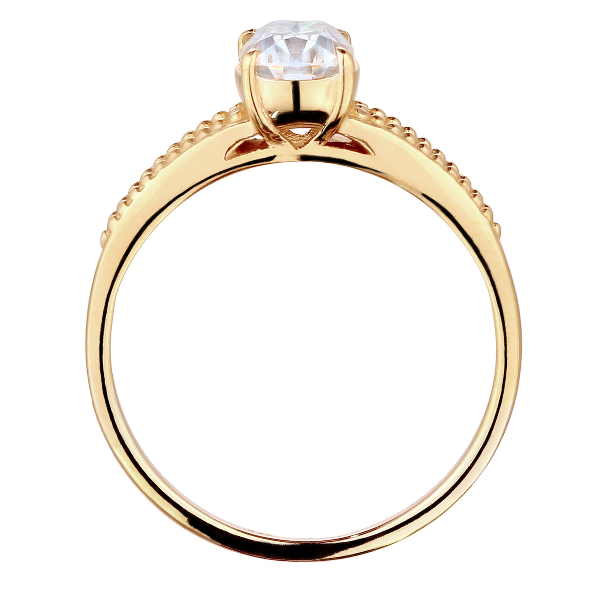 Gold - Elli PREMIUM | Verlobungsring | Moissanit (Weiß) | 375 Gelbgold