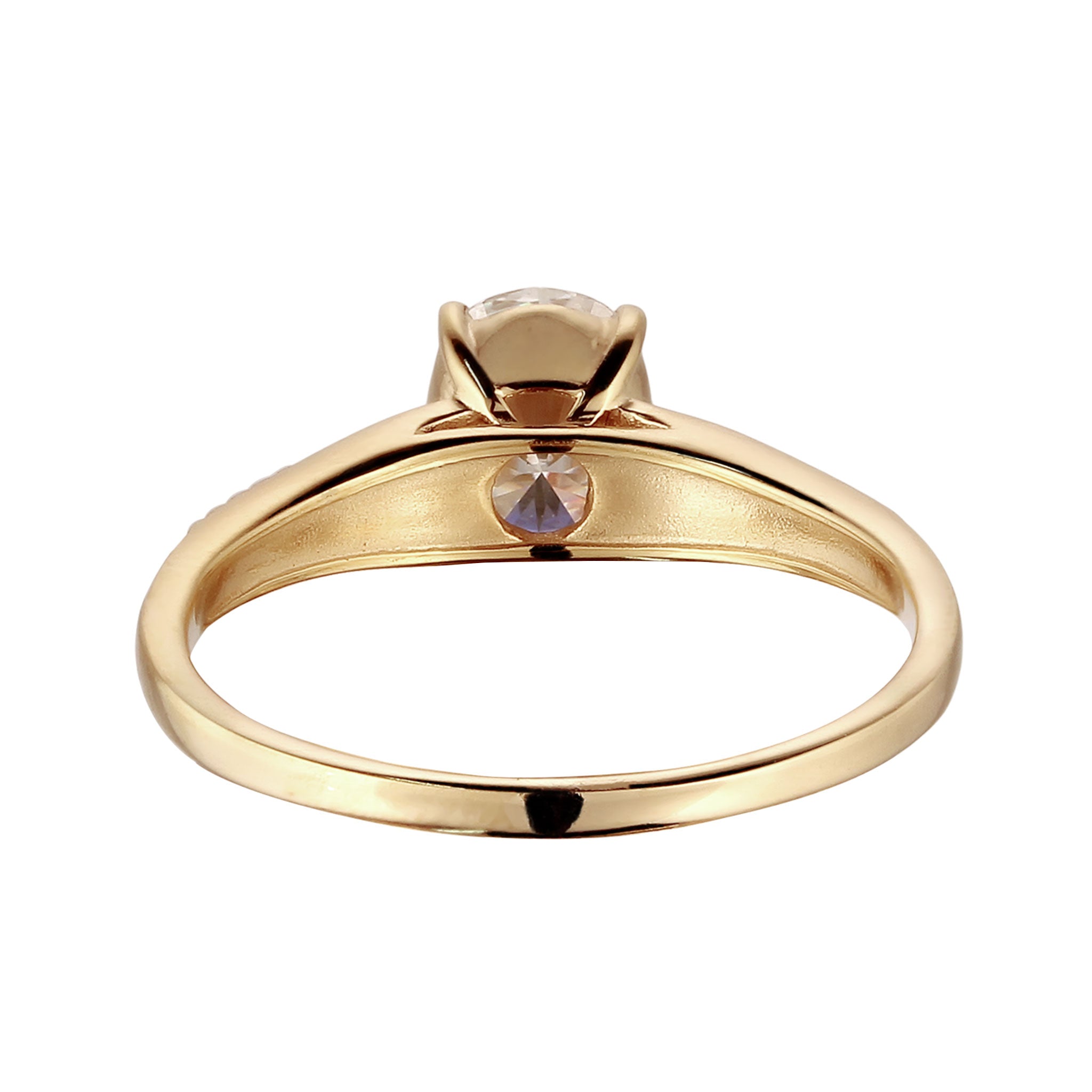 Gold - Elli PREMIUM | Verlobungsring | Moissanit (Weiß) | 375 Gelbgold