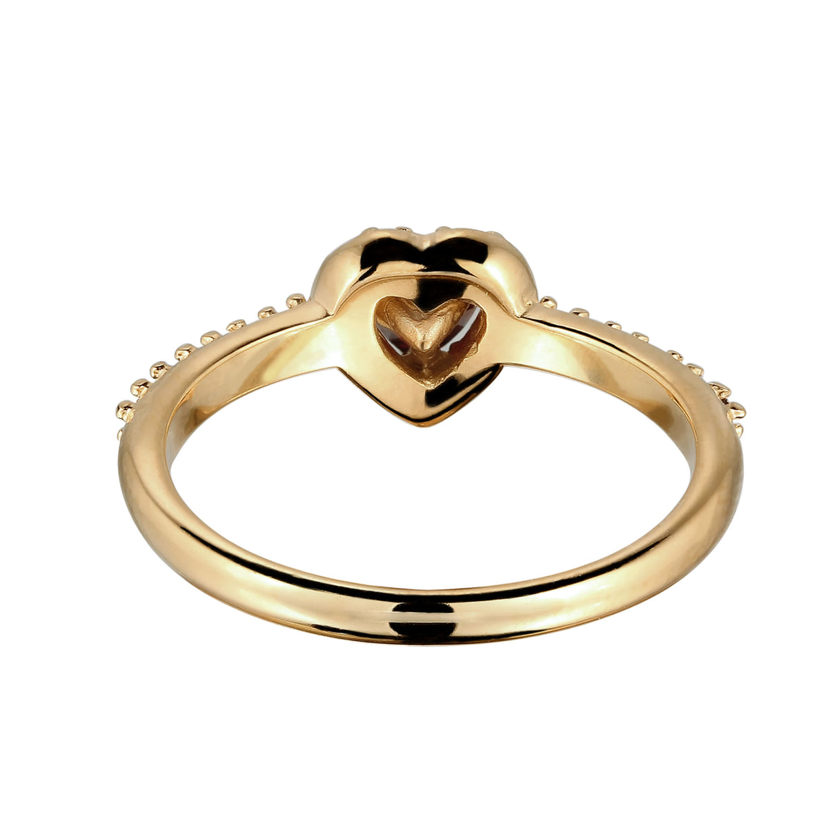 Gold - Elli | Ring Herz | Mit Kristallen von Swarovski® & Zirkonia (Rot) | 925 Sterling Silber vergoldet