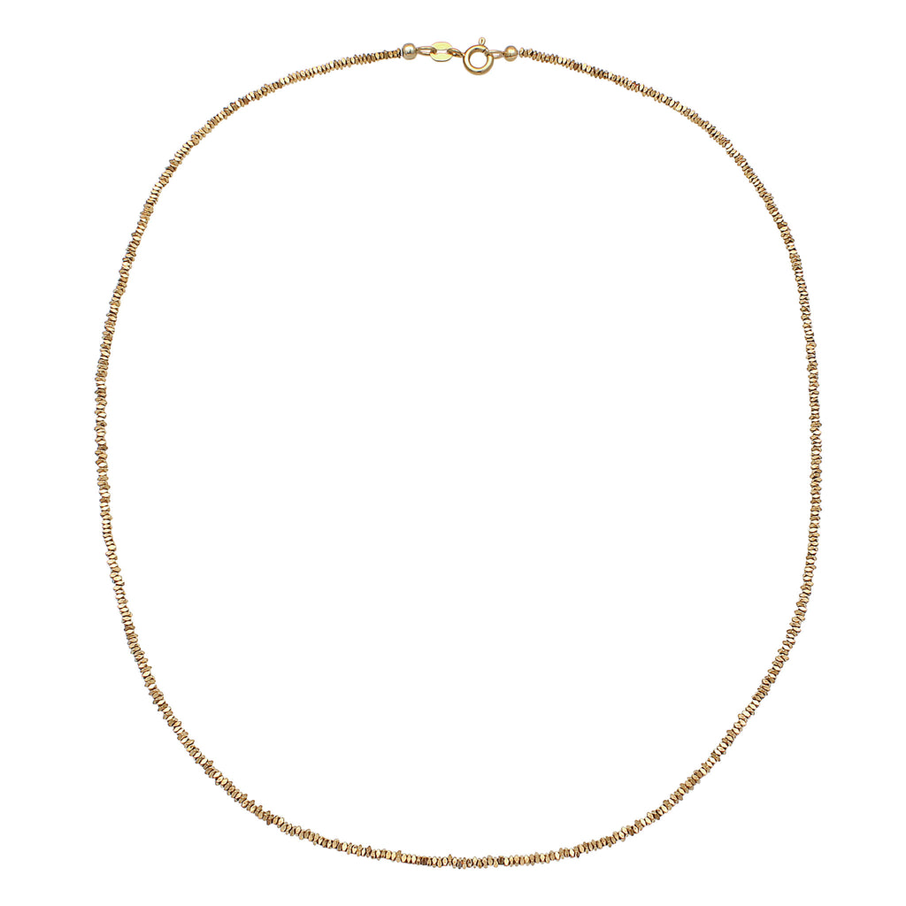 Gold - Elli | Halskette Perlen | Synthetische Hämatit (Gold) | 925 Sterling Silber vergoldet