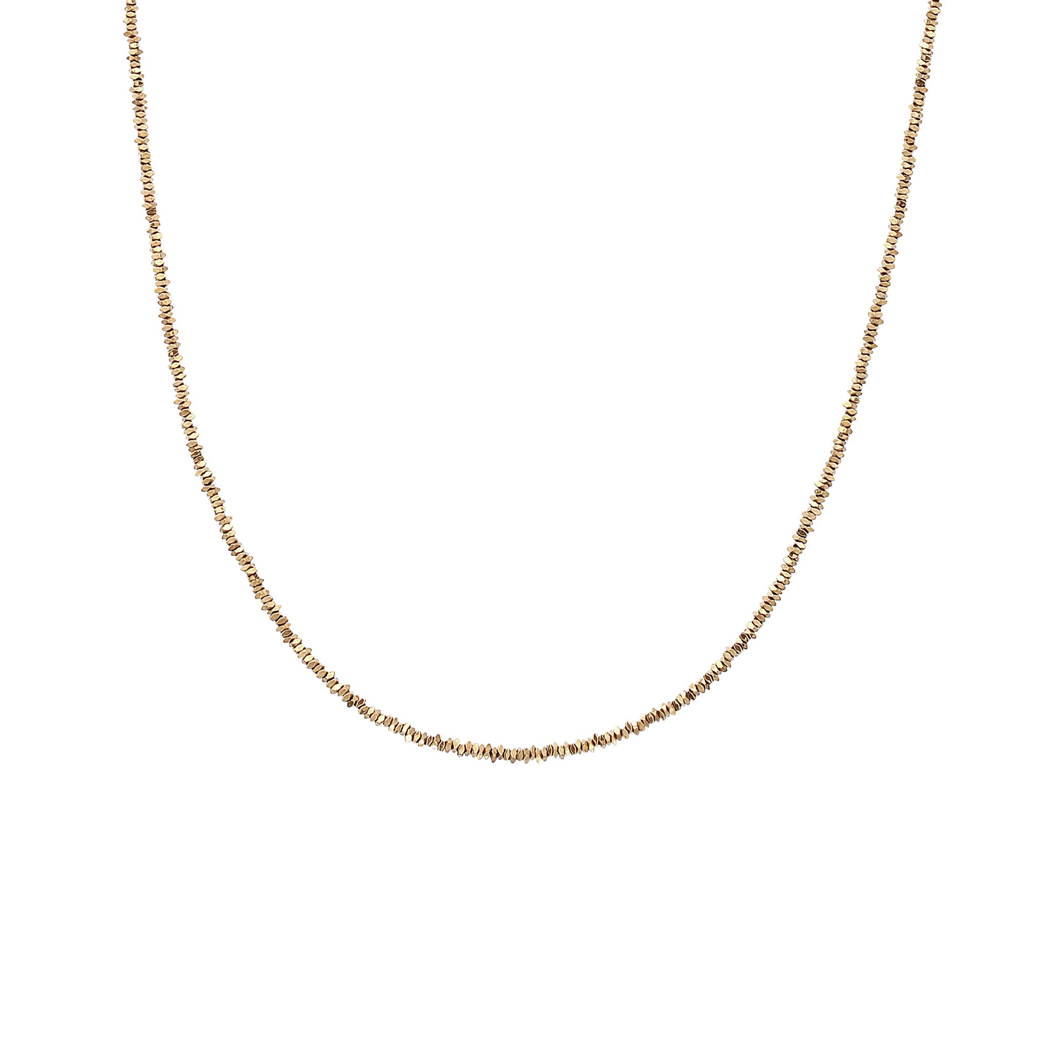 Gold - Elli | Halskette Perlen | Synthetische Hämatit (Gold) | 925 Sterling Silber vergoldet
