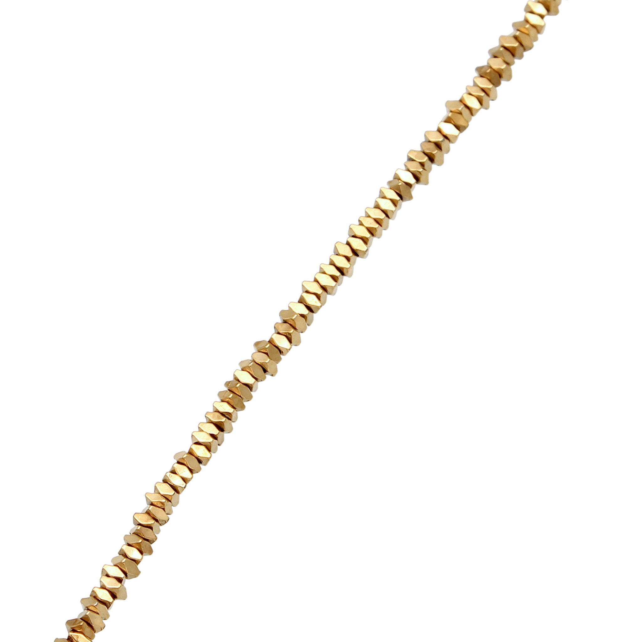 Gold - Elli | Halskette Perlen | Synthetische Hämatit (Gold) | 925 Sterling Silber vergoldet