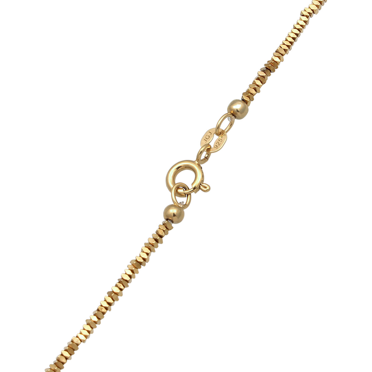 Gold - Elli | Halskette Perlen | Synthetische Hämatit (Gold) | 925 Sterling Silber vergoldet
