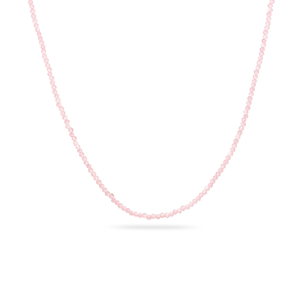 Pink - Elli PREMIUM | Halskette Perlen | Quarz (Rosa) | 925 Sterling Silber vergoldet