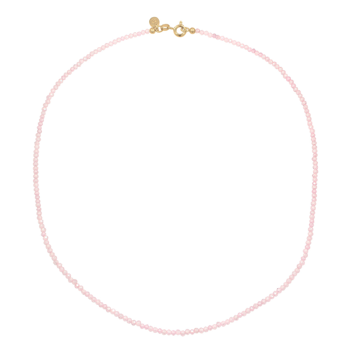 Pink - Elli PREMIUM | Halskette Perlen | Quarz (Rosa) | 925 Sterling Silber vergoldet