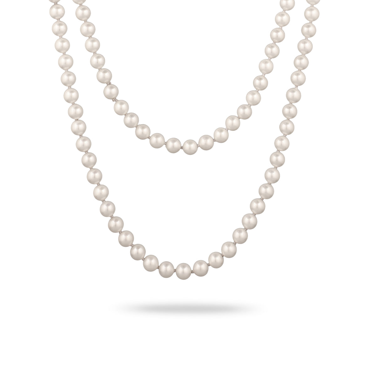 Weiß - Elli PREMIUM | Layer-Halskette | Muschelperlen (Weiß) | Rayon