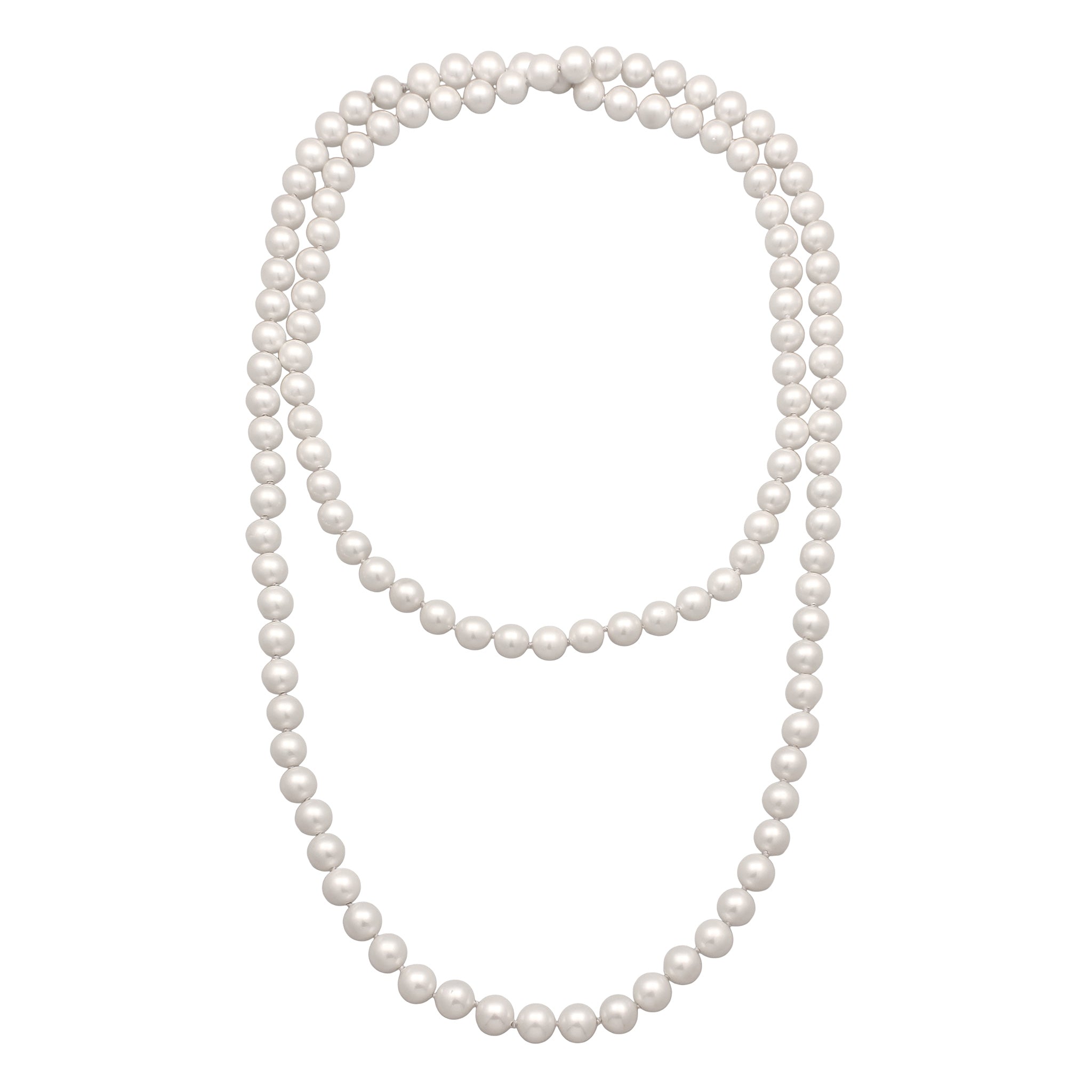 Weiß - Elli PREMIUM | Layer-Halskette | Muschelperlen (Weiß) | Rayon