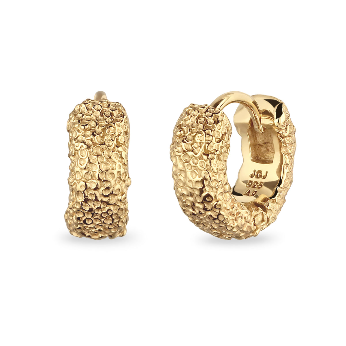 Gold - Elli | Creolen Organic Structure | 925 Sterling Silber vergoldet