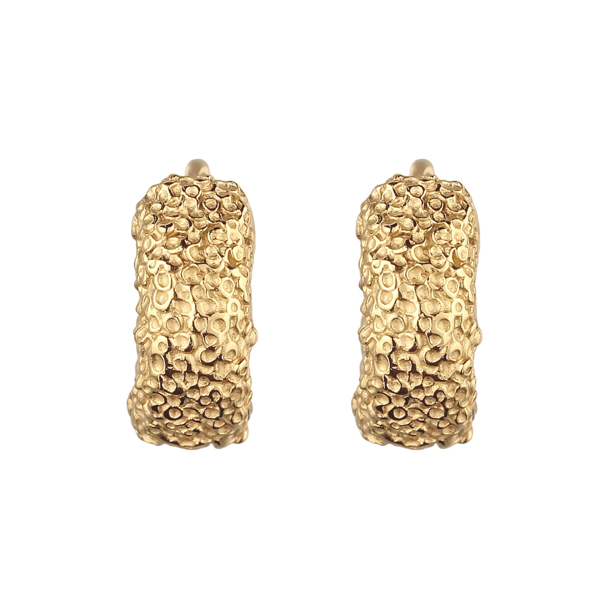 Gold - Elli | Creolen Organic Look | 925 Sterling Silber vergoldet