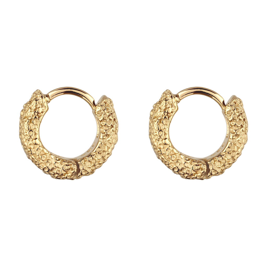 Gold - Elli | Creolen Organic Look | 925 Sterling Silber vergoldet