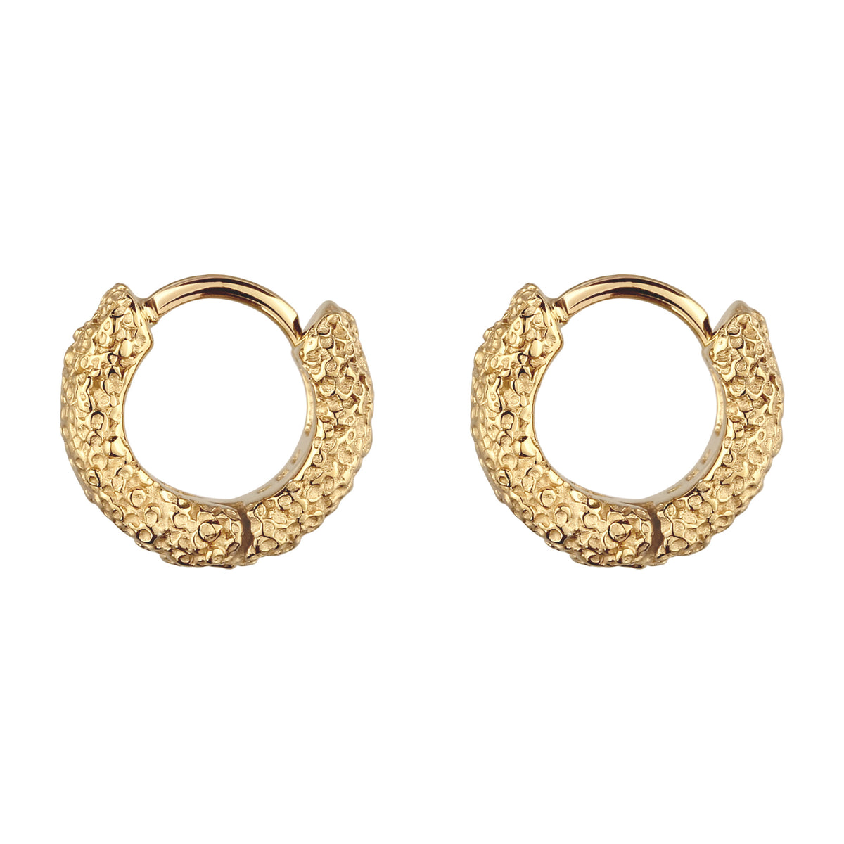 Gold - Elli | Creolen Organic Look | 925 Sterling Silber vergoldet
