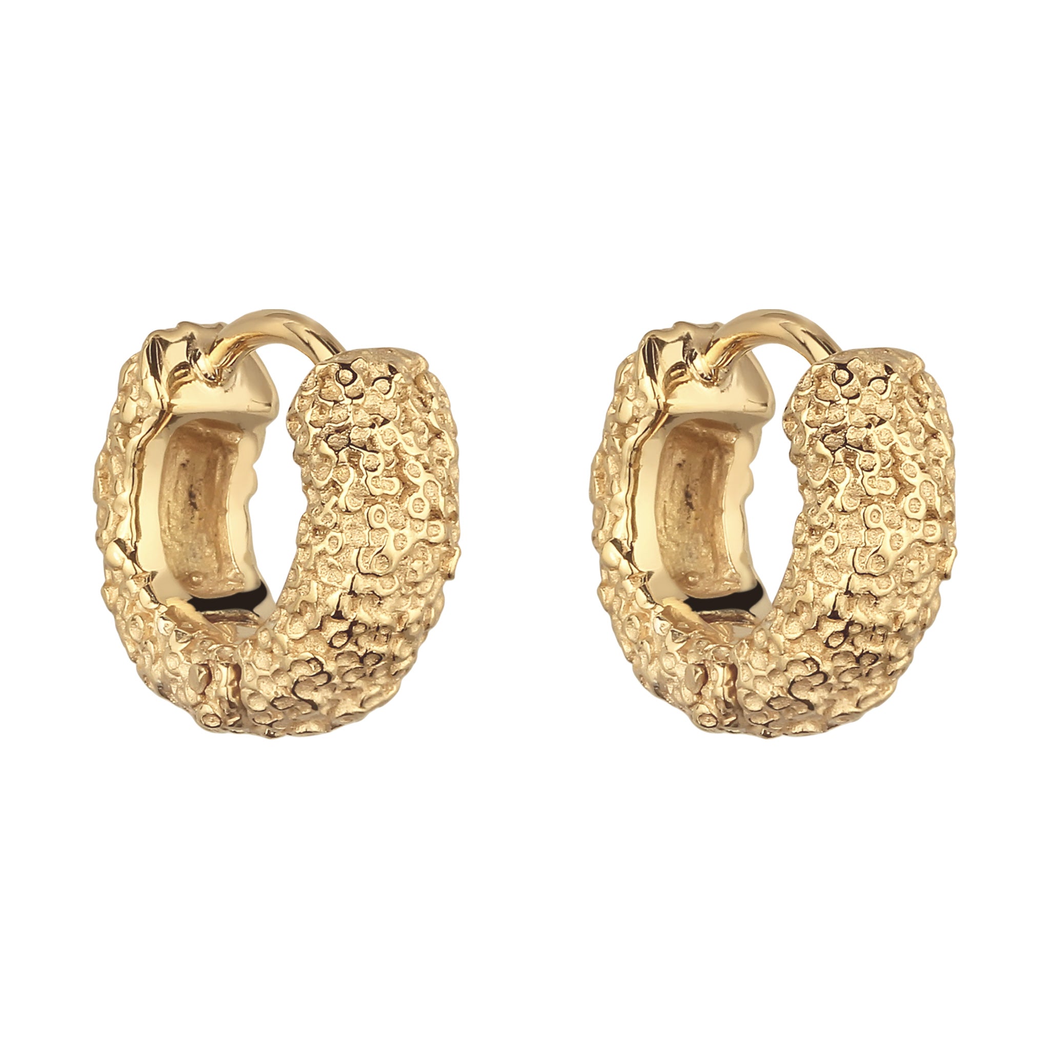 Gold - Elli | Creolen Organic Look | 925 Sterling Silber vergoldet