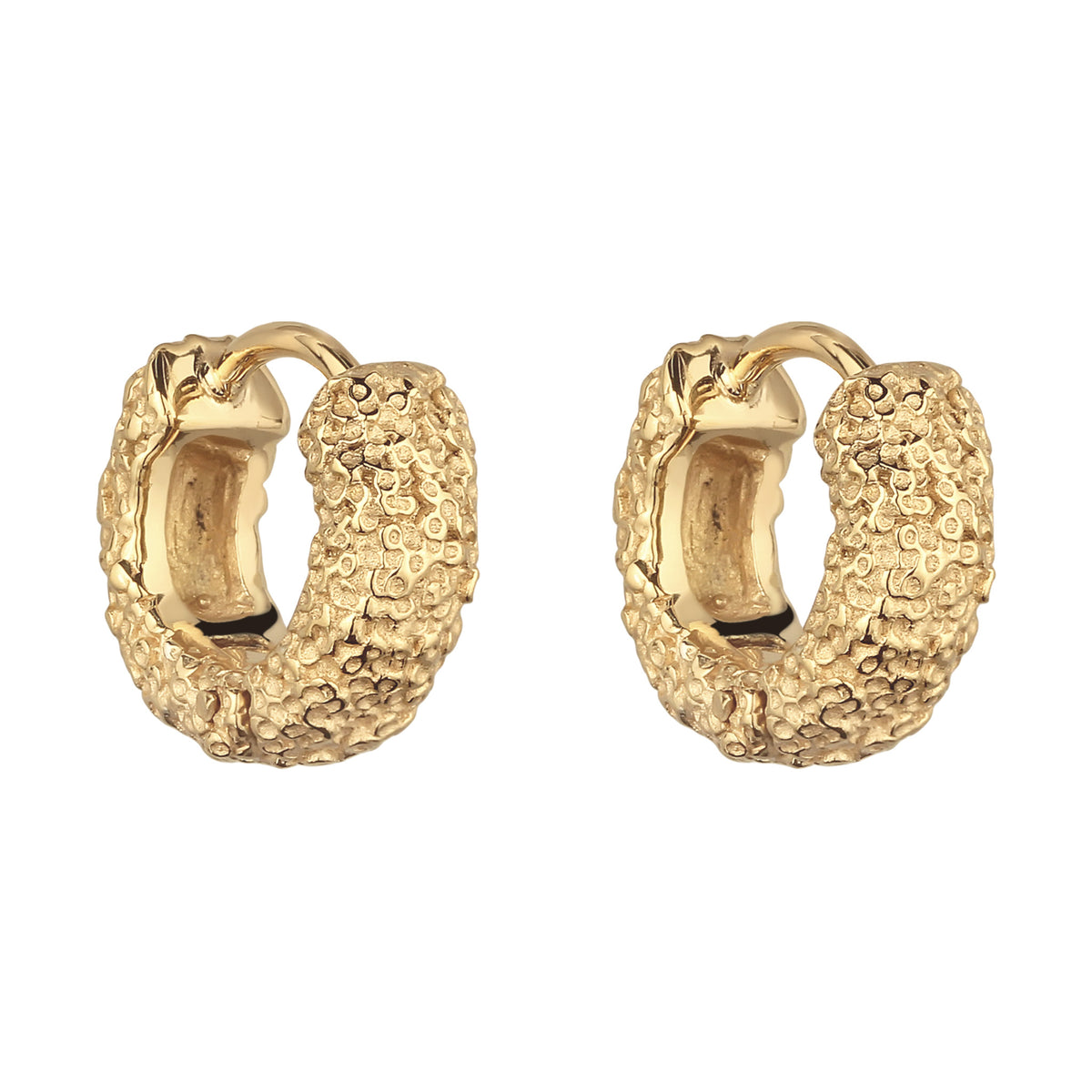 Gold - Elli | Creolen Organic Structure | 925 Sterling Silber vergoldet