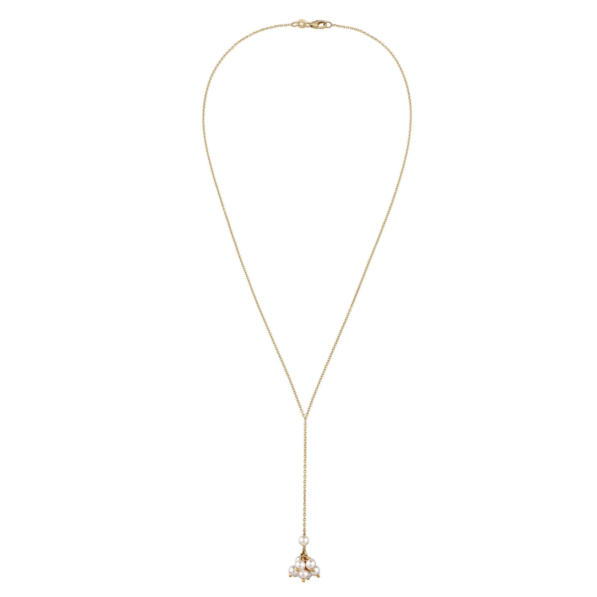 Gold - Elli | Y-Halskette | Mit Perlen von Swarovski® (Weiß) | 925 Sterling Silber vergoldet