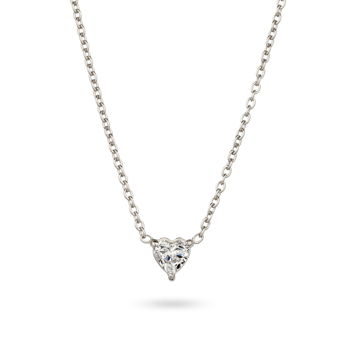 Silber - Elli DIAMONDS | Halskette Herz | Laborgezüchteter Diamant (Weiß, 0.17 ct) | 925 Sterling Silber