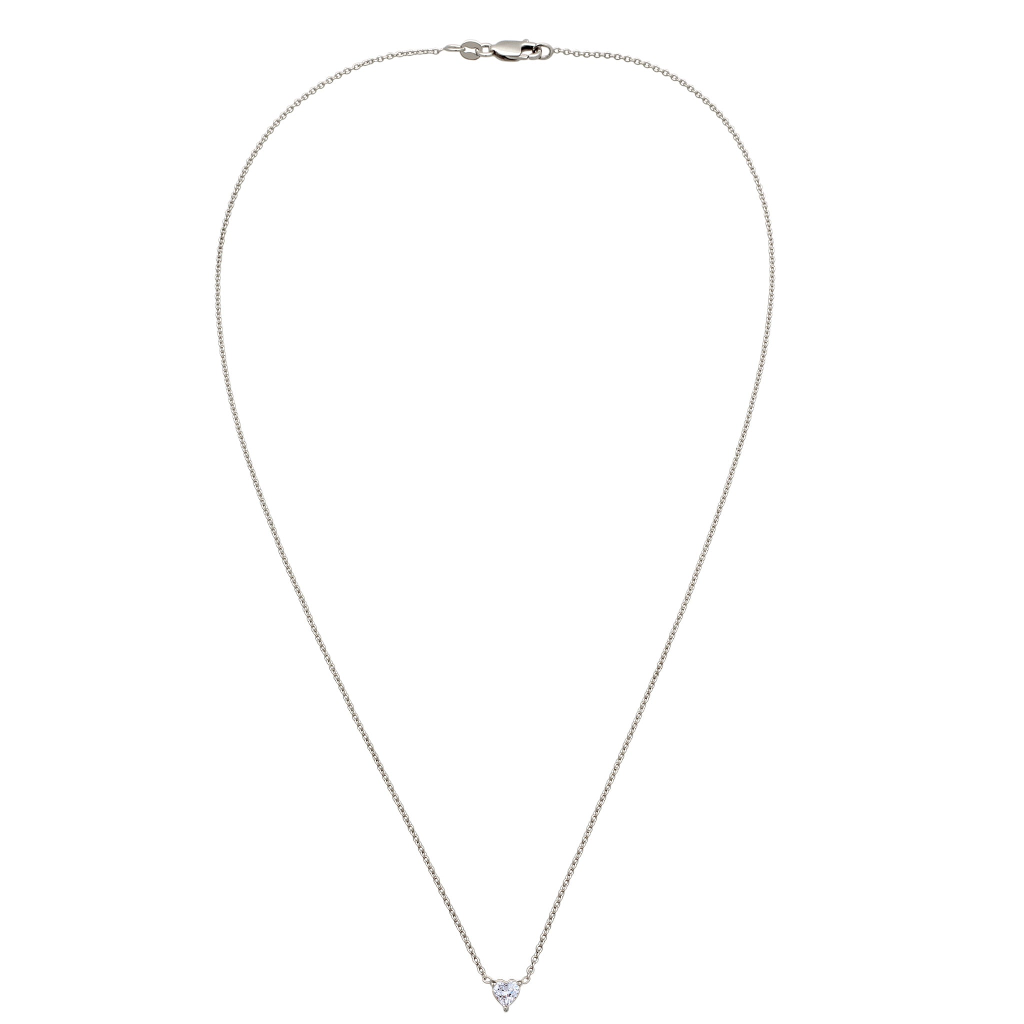 Silber - Elli DIAMONDS | Halskette Herz | Laborgezüchteter Diamant (Weiß, 0.17 ct) | 925 Sterling Silber