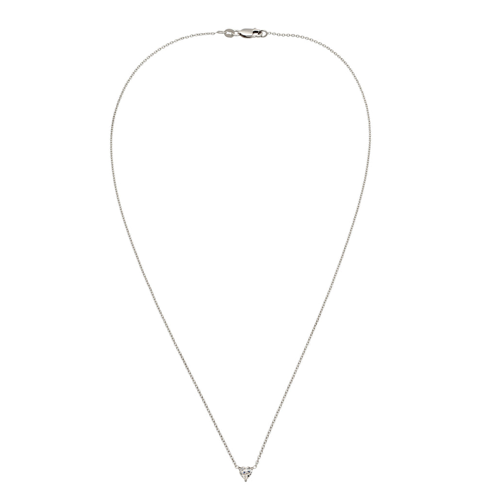 Silber - Elli DIAMONDS | Halskette Herz | Laborgezüchteter Diamant (Weiß, 0.17 ct) | 925 Sterling Silber