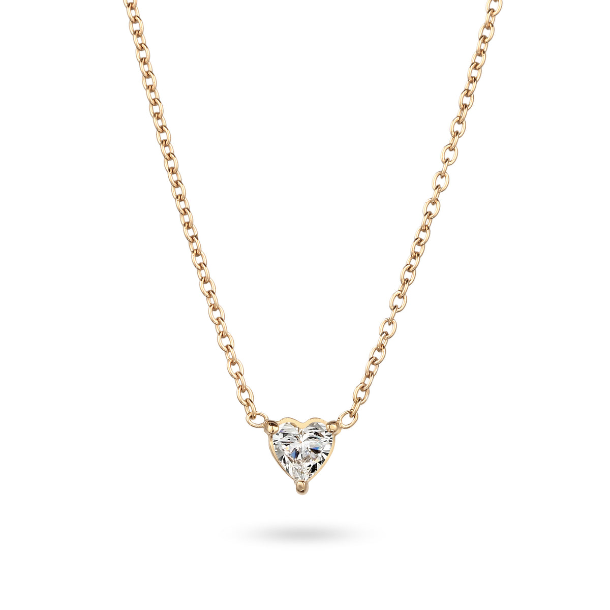 Gold - Elli DIAMONDS | Halskette Herz | Laborgezüchteter Diamant (Weiß, 0.17 ct) | 925 Sterling Silber vergoldet
