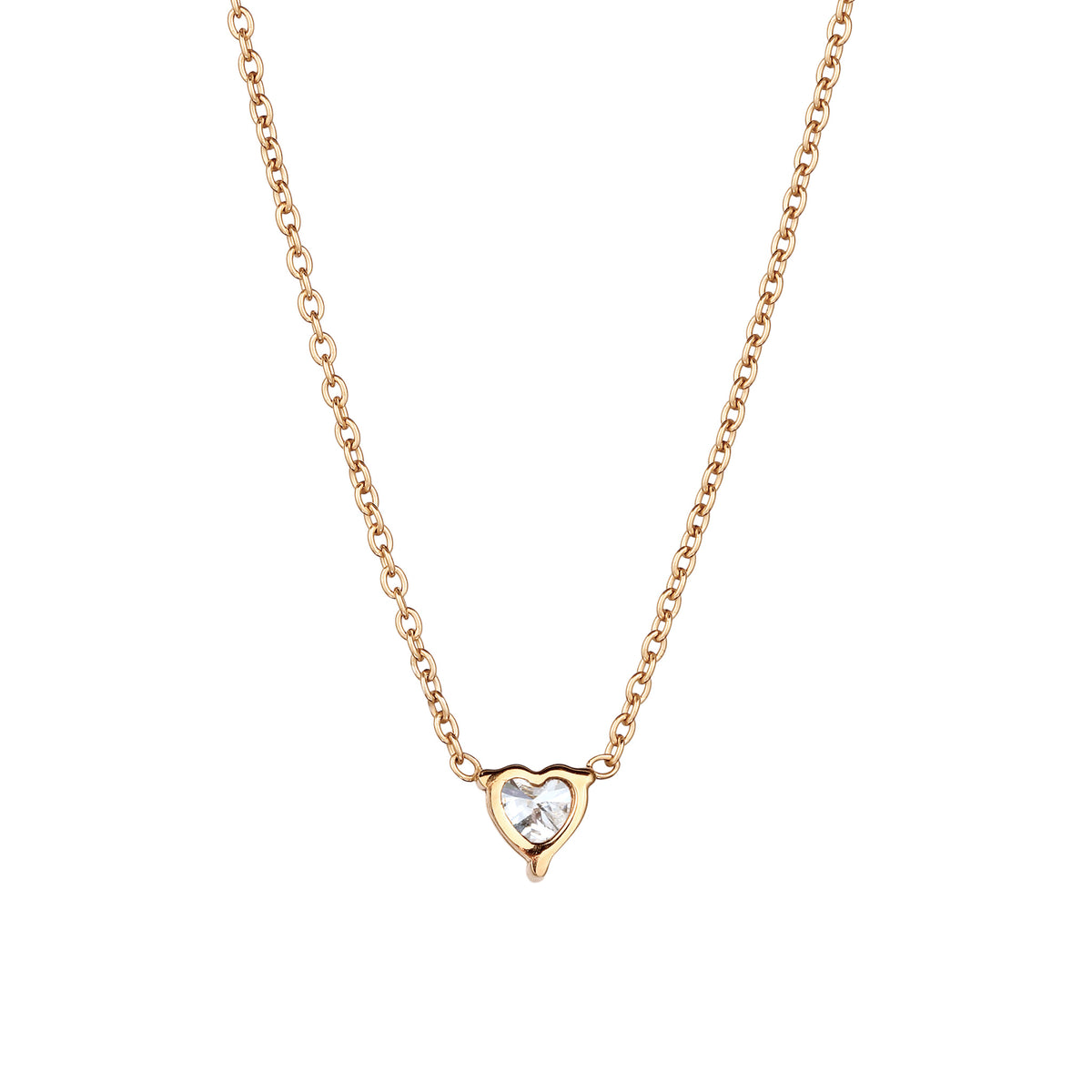 Gold - Elli DIAMONDS | Halskette Herz | Laborgezüchteter Diamant (Weiß, 0.17 ct) | 925 Sterling Silber vergoldet