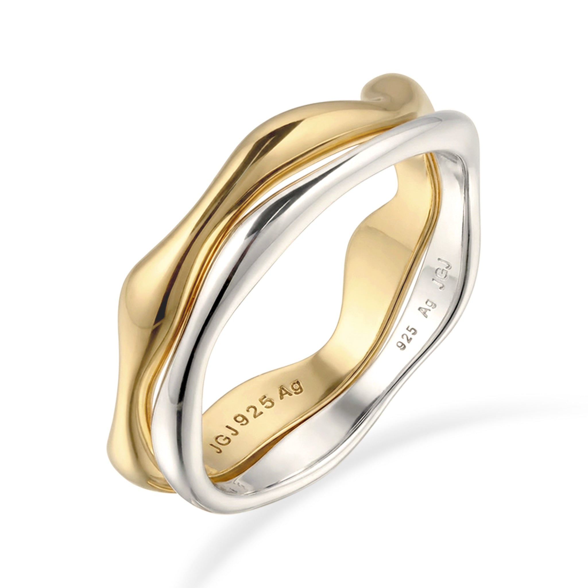 Zweifarbig - Elli | Ringset Bicolor | 925 Sterling Silber vergoldet