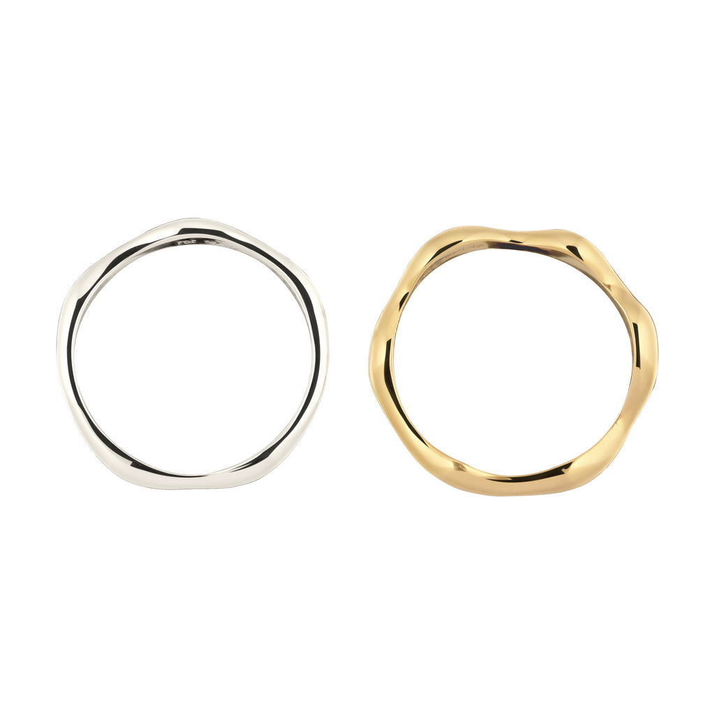 Zweifarbig - Elli | Ringset Bicolor | 925 Sterling Silber vergoldet