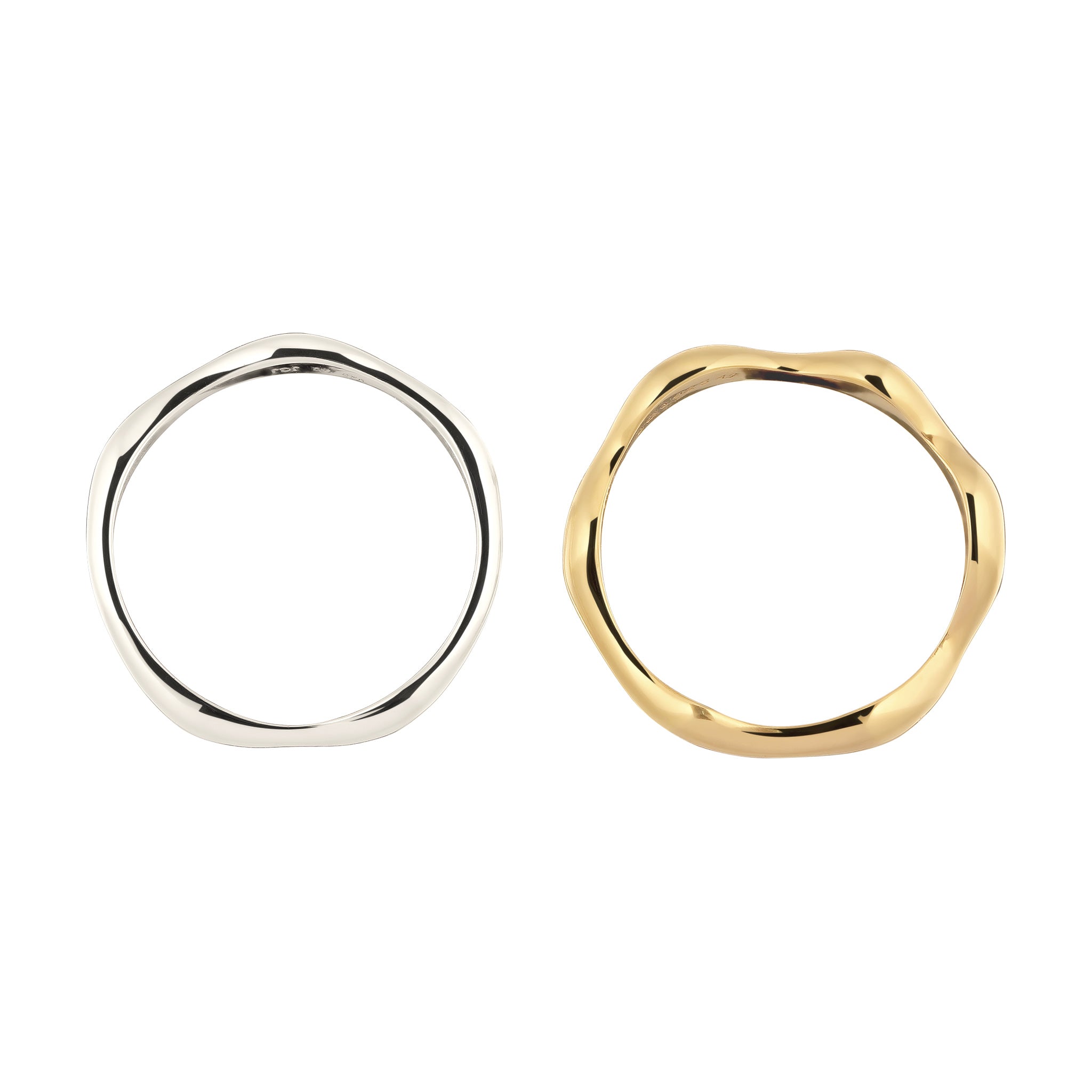 Zweifarbig - Elli | Ringset Bicolor | 925 Sterling Silber vergoldet