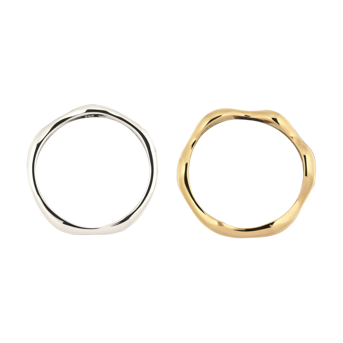 Zweifarbig - Elli | Ringset Bicolor | 925 Sterling Silber vergoldet