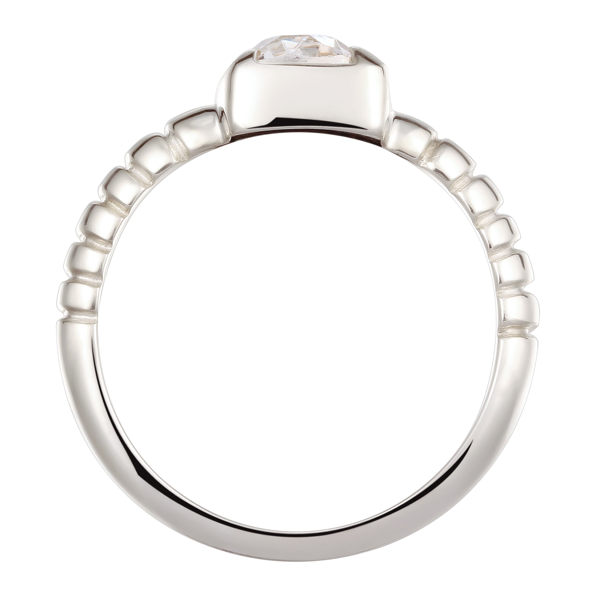Silber - Elli | Solitär-Ring | Swarovski Kristalle (Weiß) | 925 Sterling Silber