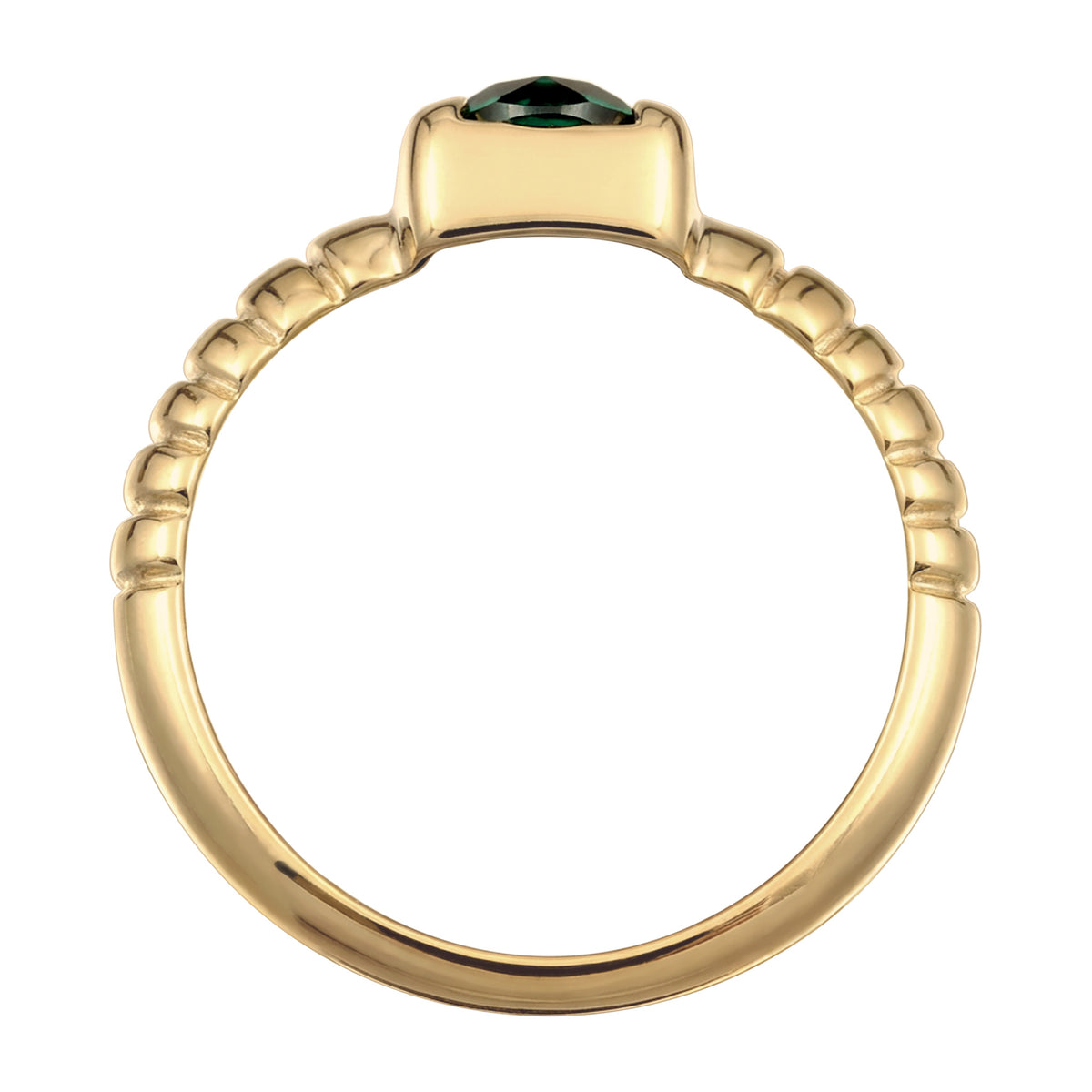 Gold - Elli | Solitär-Ring | Mit Kristallen von Swarovski® (Grün) | 925 Sterling Silber vergoldet