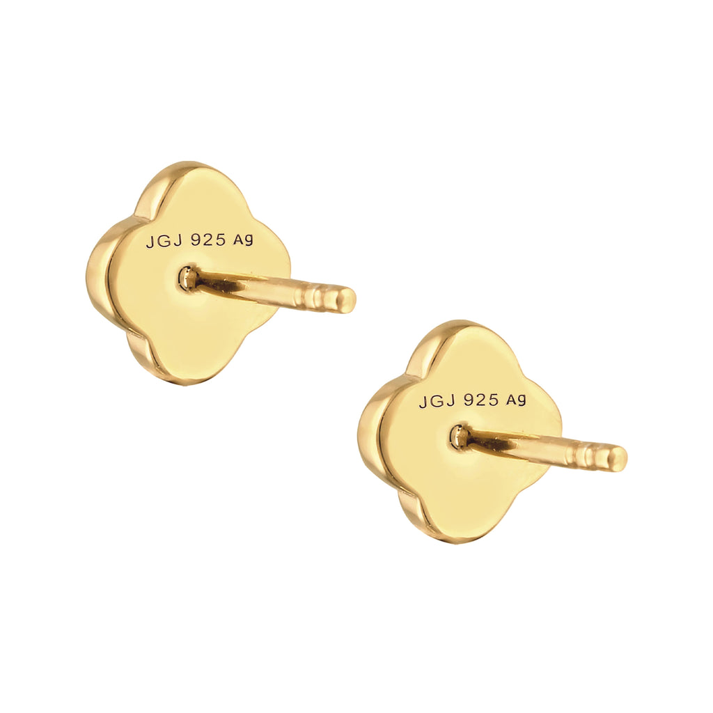 Rot - Elli | Ohrstecker Kleeblatt | Emaille | 925 Sterling Silber vergoldet