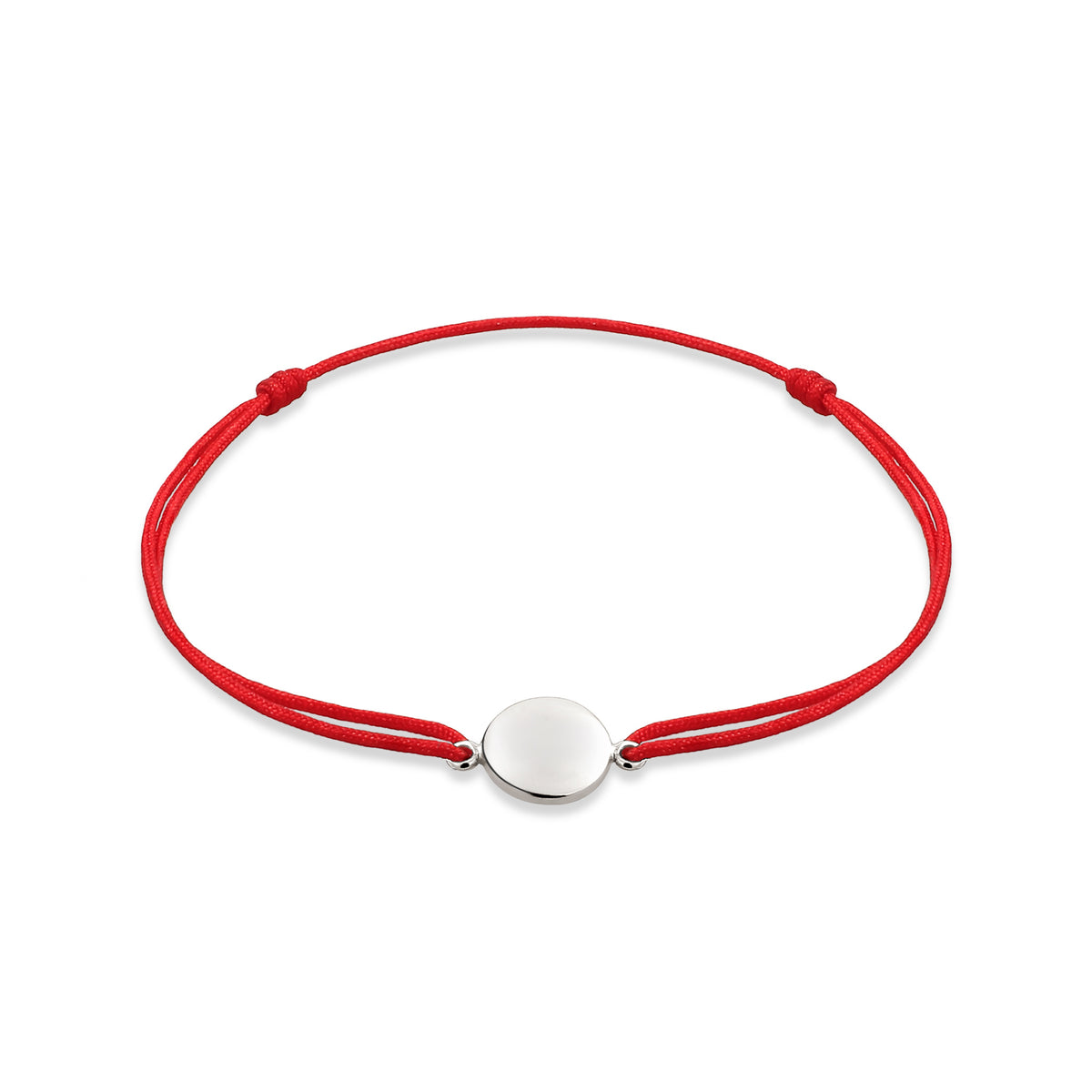 Silber - Elli | Armband Plättchen | Nylon (Rot) | 925 Sterling Silber