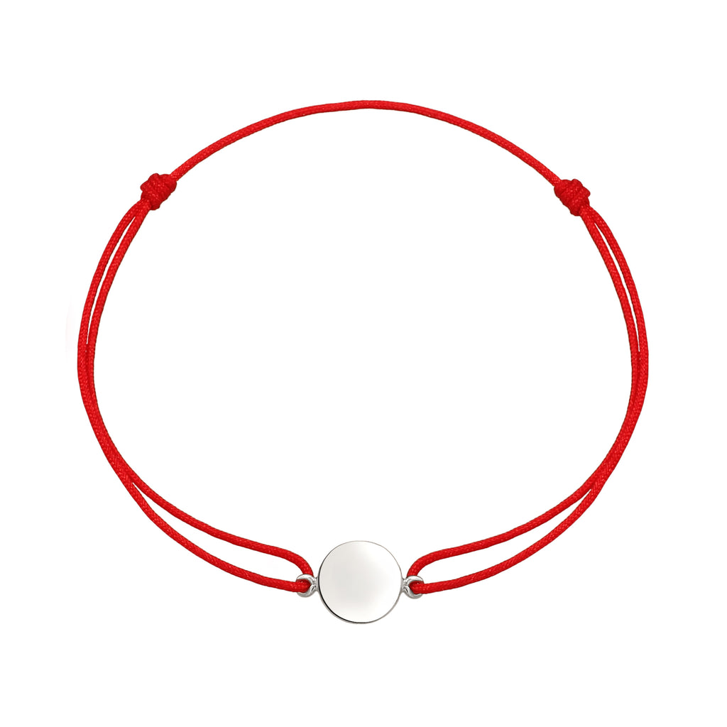 Silber - Elli | Armband Plättchen | Nylon (Rot) | 925 Sterling Silber