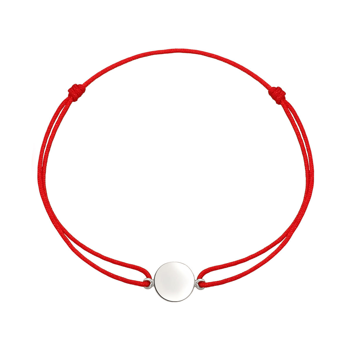 Silber - Elli | Armband Plättchen | Nylon (Rot) | 925 Sterling Silber