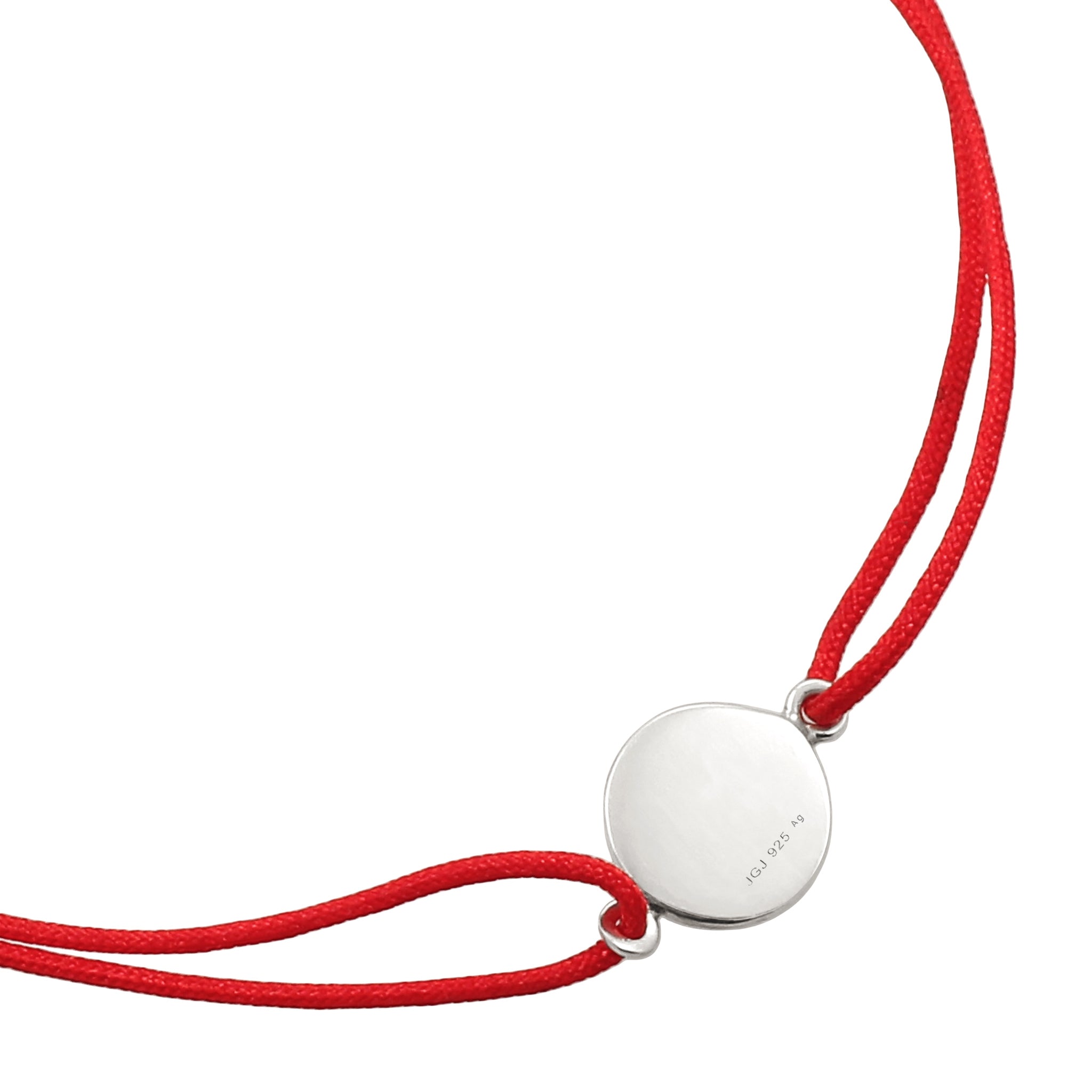 Silber - Elli | Armband Plättchen | Nylon (Rot) | 925 Sterling Silber