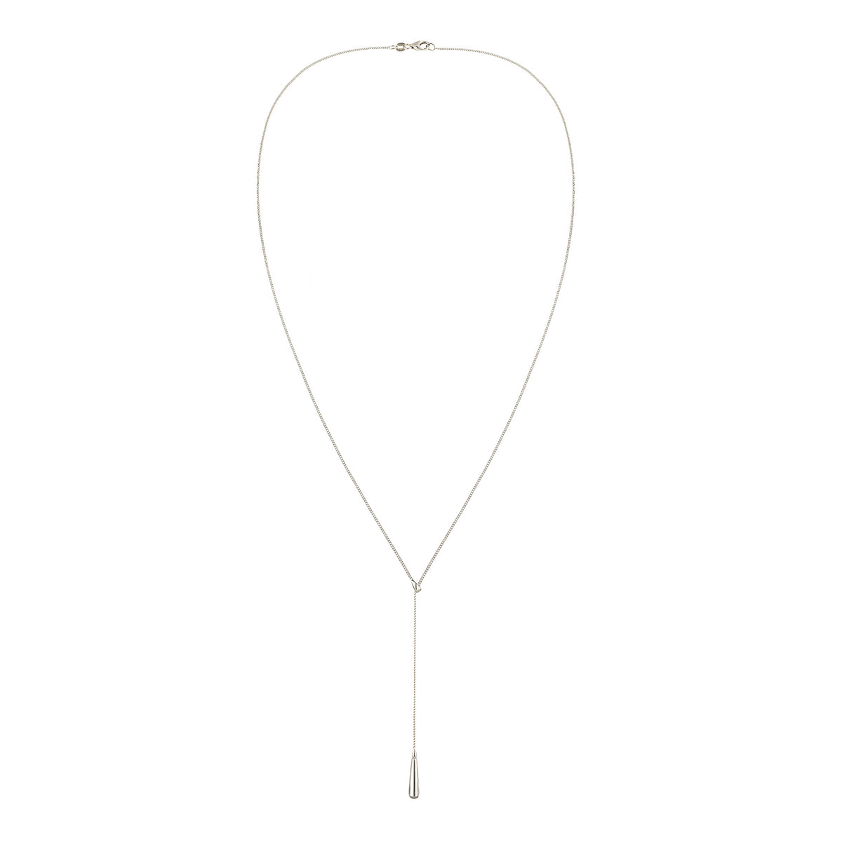 Silber - Elli | Y-Halskette Tropfen | Mit Kristall von Swarovski® (Weiß) | 925 Sterling Silber