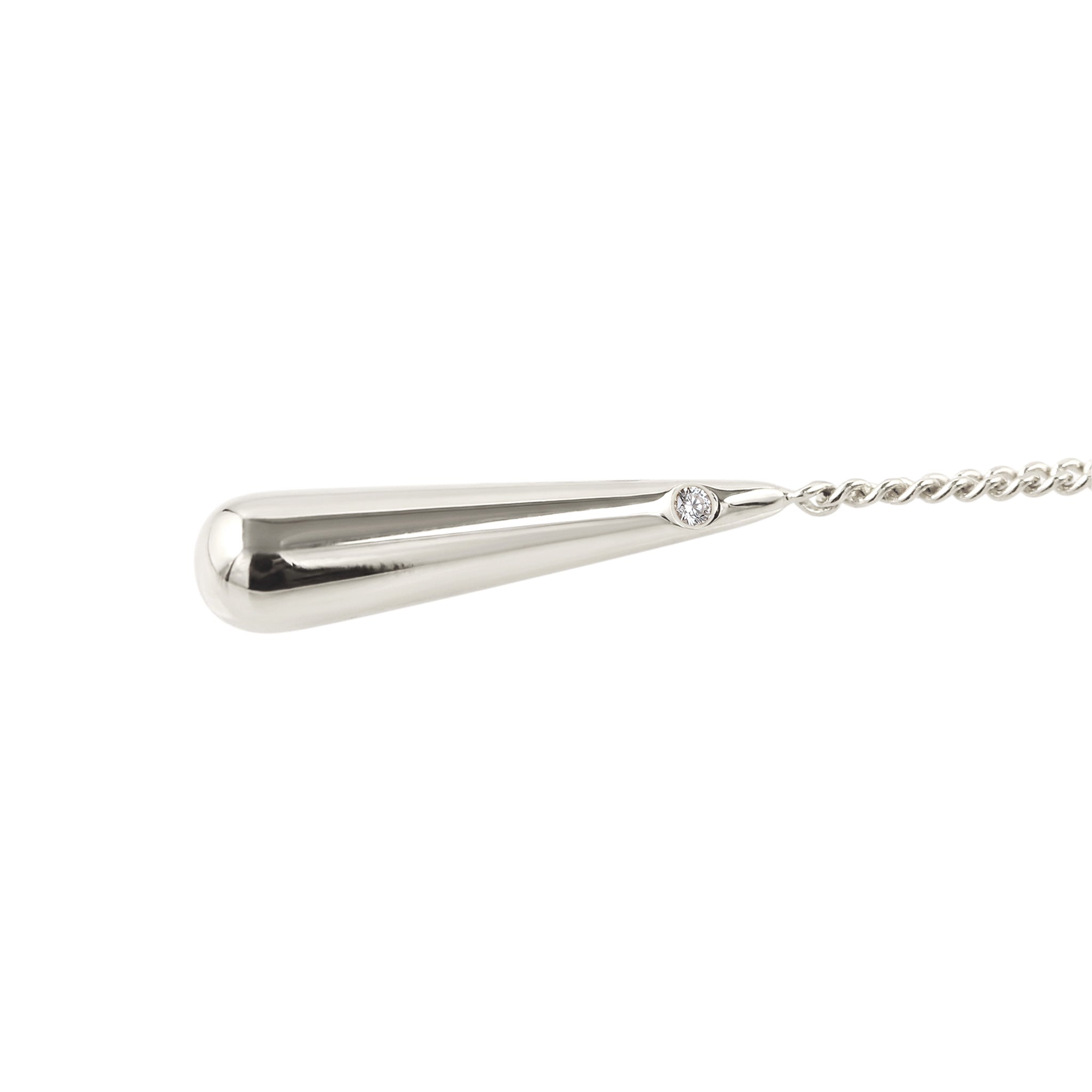 Silber - Elli | Y-Halskette Tropfen | Mit Kristall von Swarovski® (Weiß) | 925 Sterling Silber