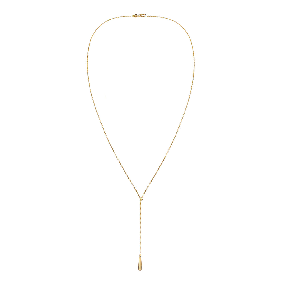 Gold - Elli | Y-Halskette Tropfen | Kristall von Swarovski® (Weiß) | 925 Sterling Silber vergoldet