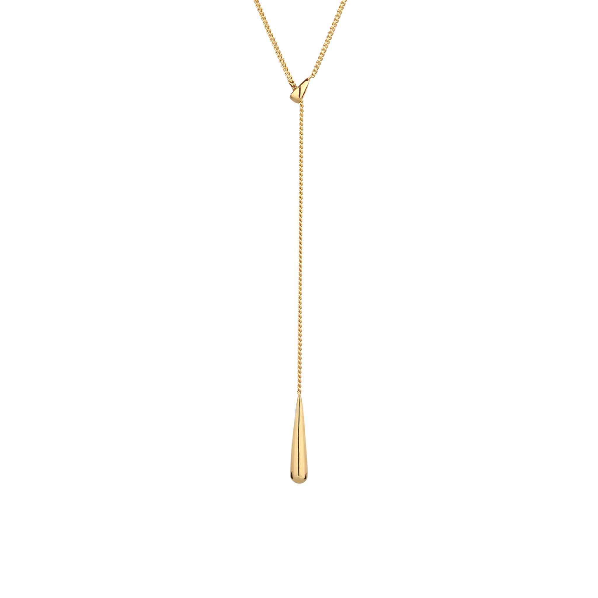 Gold - Elli | Y-Halskette Tropfen | Kristall von Swarovski® (Weiß) | 925 Sterling Silber vergoldet