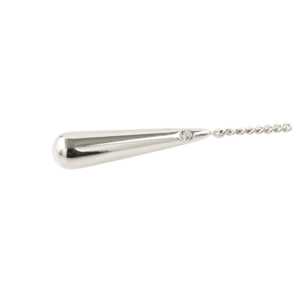 Silber - Elli | Creolen Ear Chain Tropfen | Mit Kristallen von Swarovski® (Weiß) | 925 Sterling Silber
