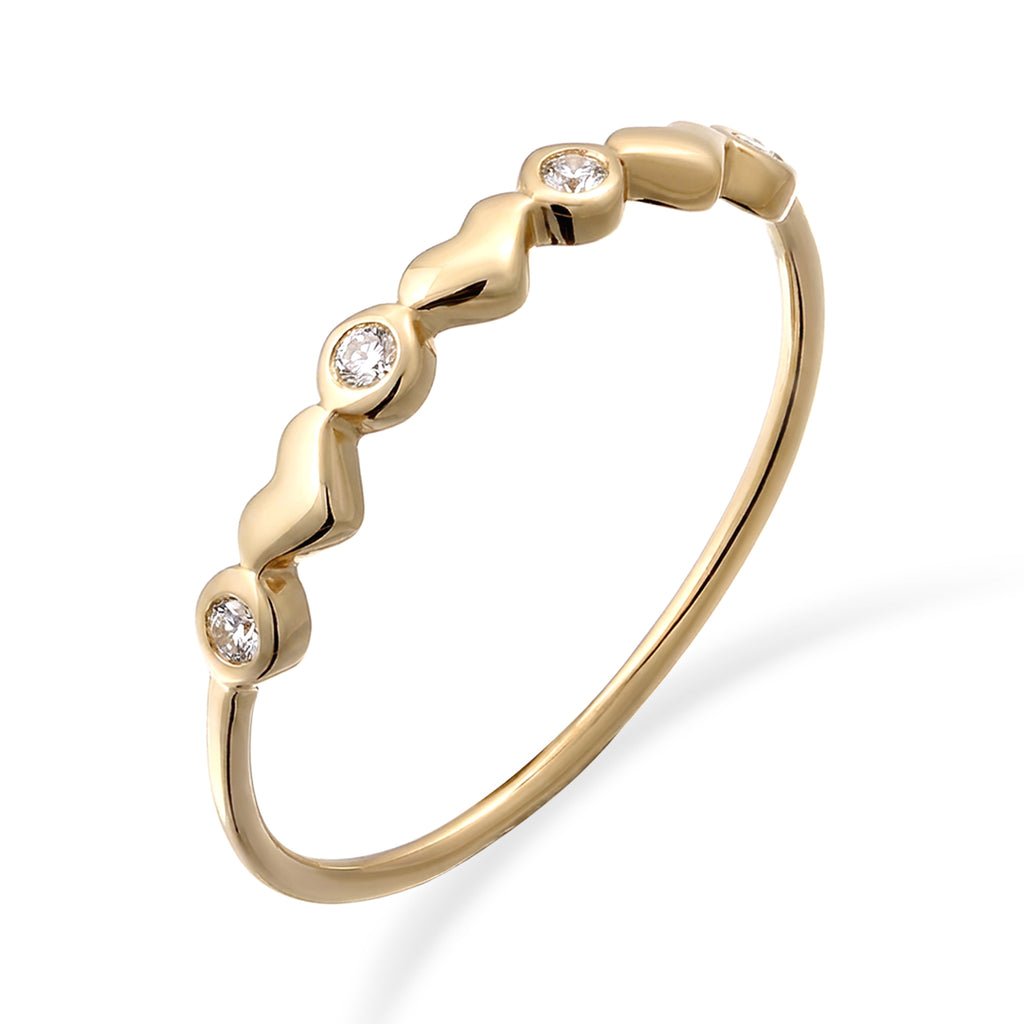 Gold - Elli PREMIUM | Ring mit Herzen | Topas (Weiß) | 375 Gelbgold