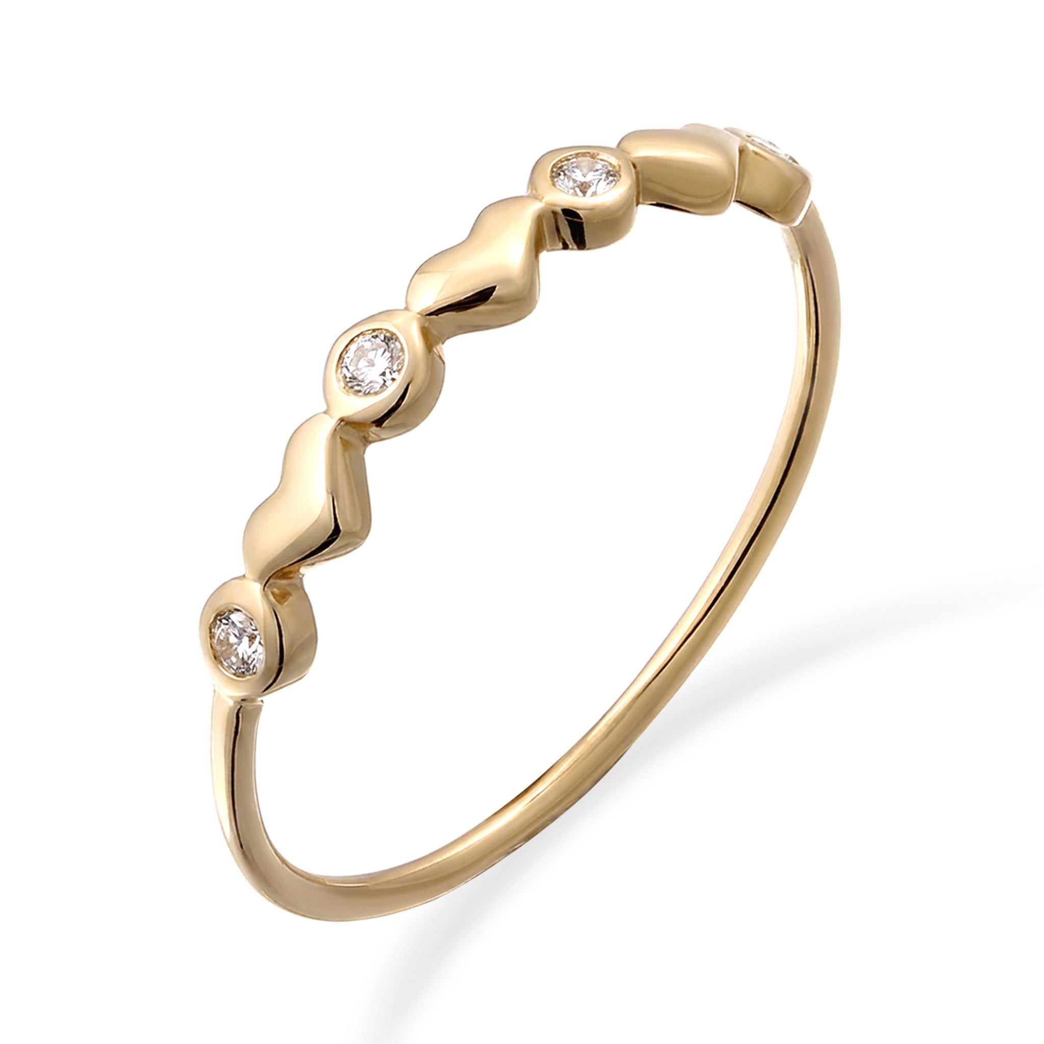 Gold - Elli PREMIUM | Ring mit Herzen | Topas (Weiß) | 375 Gelbgold