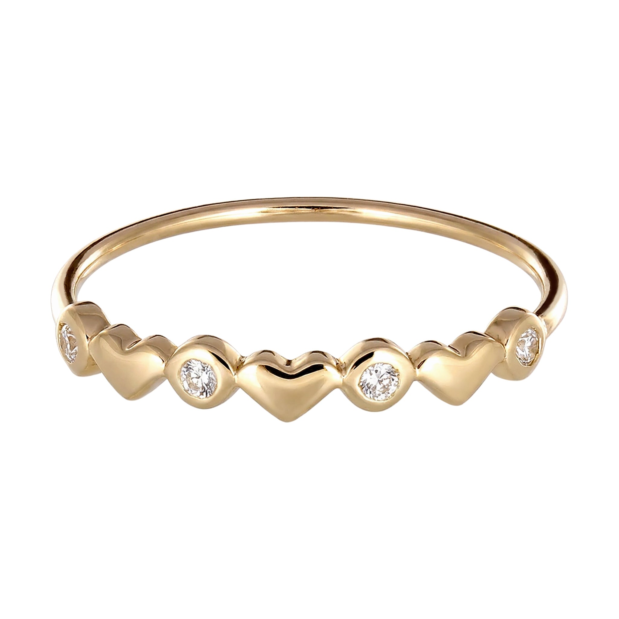 Gold - Elli PREMIUM | Ring mit Herzen | Topas (Weiß) | 375 Gelbgold