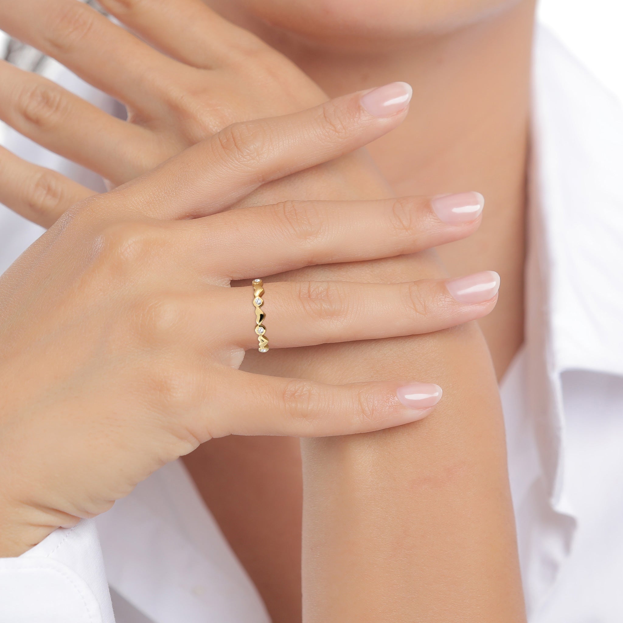 Gold - Elli PREMIUM | Ring mit Herzen | Topas (Weiß) | 375 Gelbgold