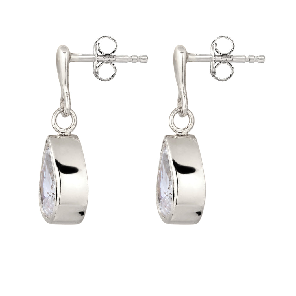 Silber - Elli PREMIUM | Ohrstecker Tropfen | Zirkonia (Weiß) | 925 Sterling Silber