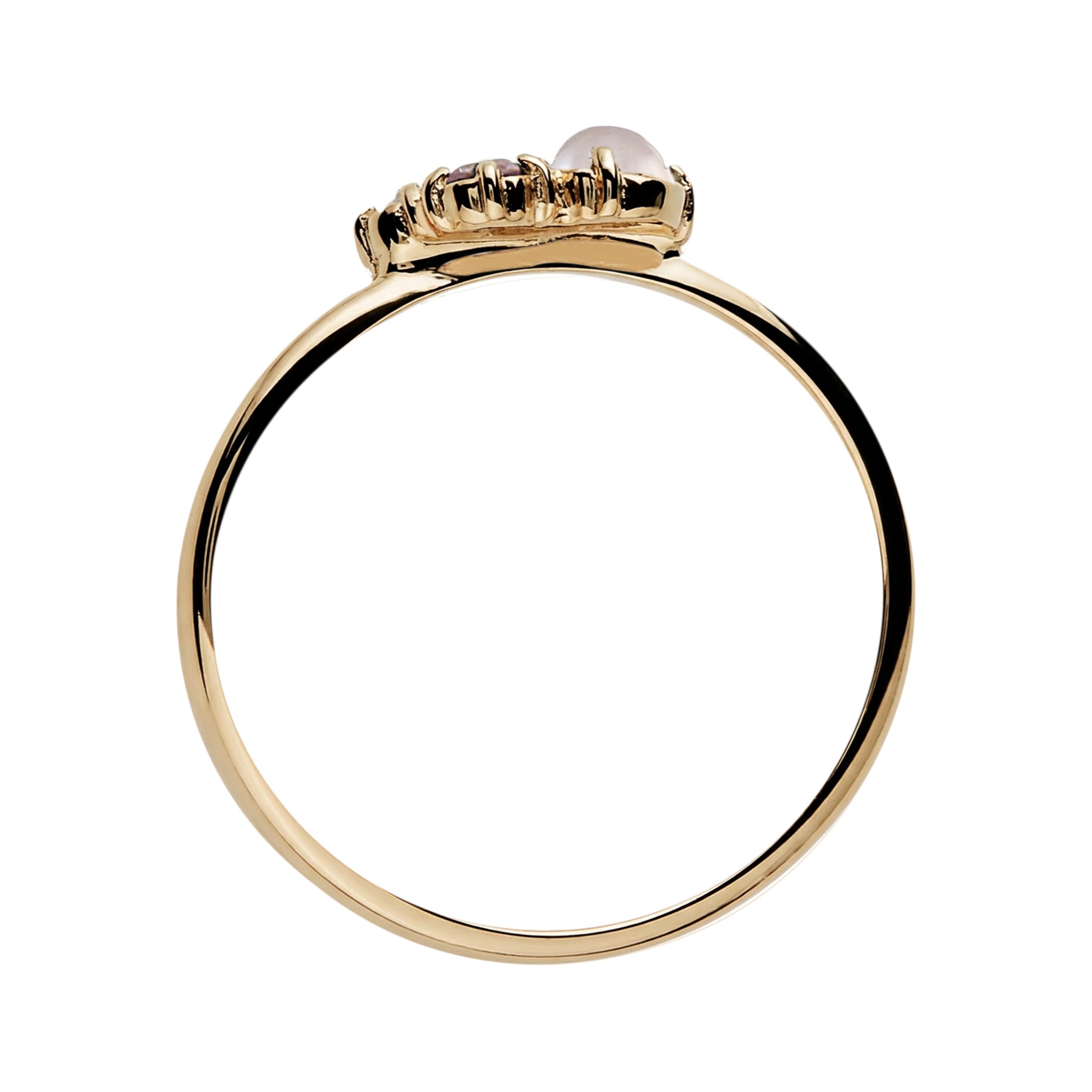 Gold - Elli DIAMONDS | Ring mit Diamant (0.015 ct) | Opal & Mondstein | 375 Gelbgold