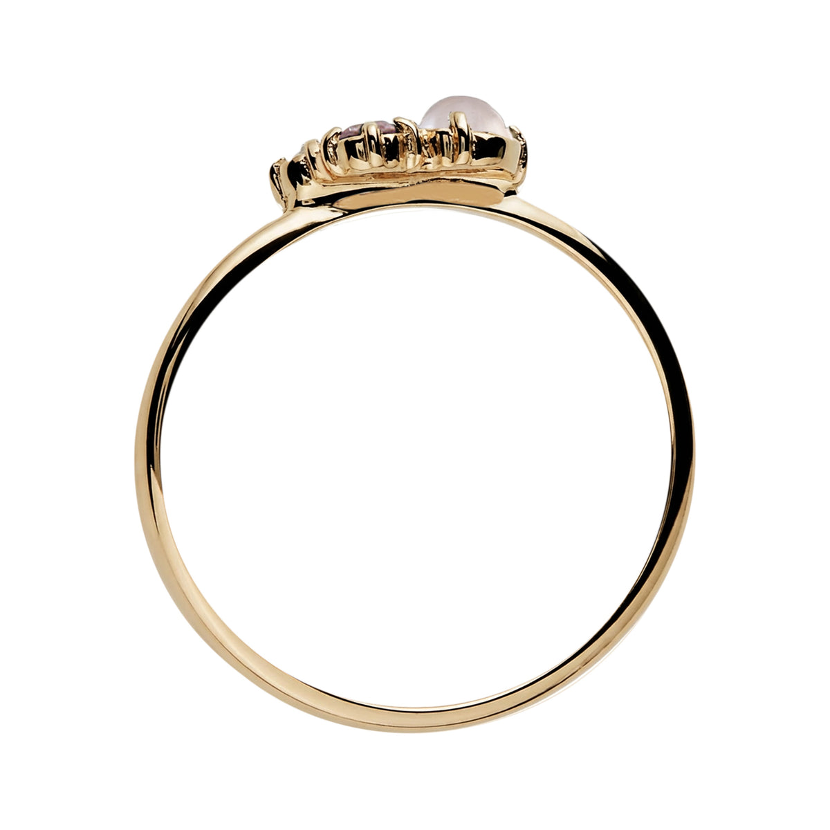 Gold - Elli DIAMONDS | Ring mit Diamant (0.015 ct) | Opal & Mondstein | 375 Gelbgold