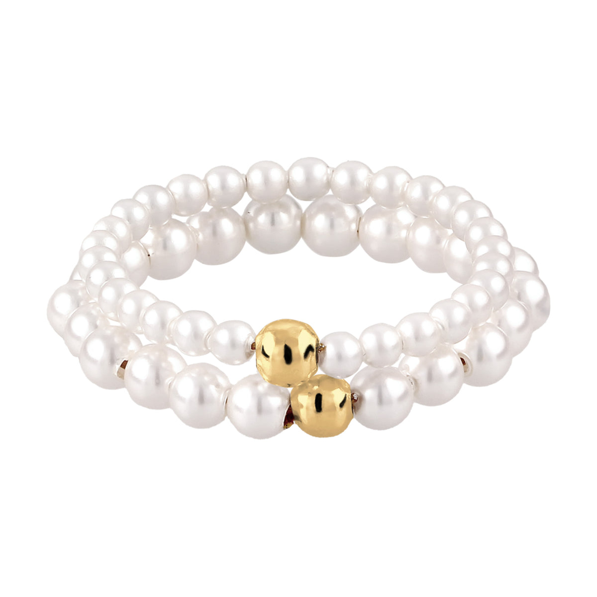 Gold - Elli | Ringset | Mit Perlen von Swarovski® (Weiß) | 925 Sterling Silber vergoldet